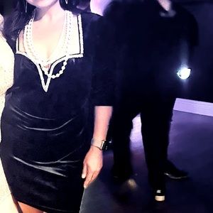 Shoedazzle Velvet Black Cocktail Dress